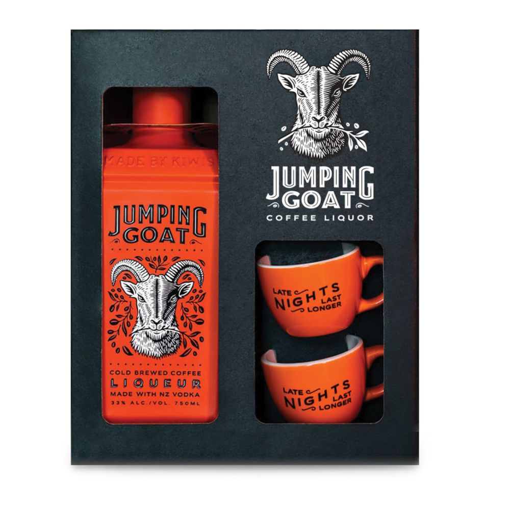 Likier Jumping Goat Vodka Coffee Liquer 33% 700 ml Box + 2 kubki