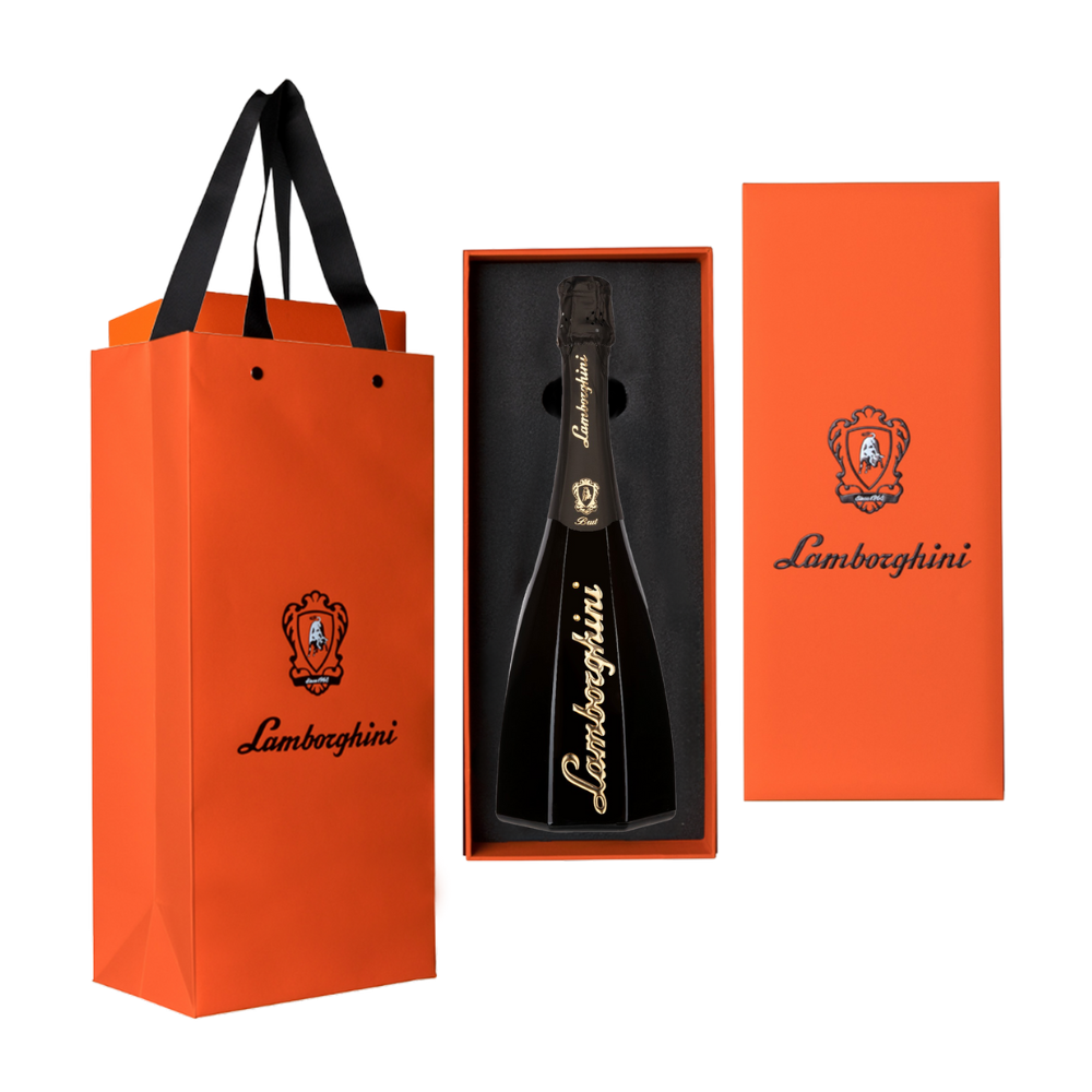 Wino musujące Lamborghini Ottagonale Brut Vino Spumante Orange letters 12% białe wytrawne 750 ml premium box