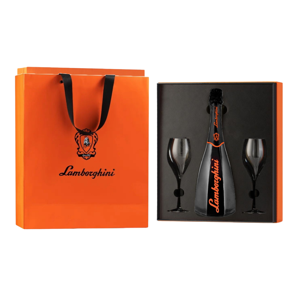 Wino musujące Lamborghini Ottagonale Brut Vino Spumante Orange letters 12% białe wytrawne 750 ml gift box