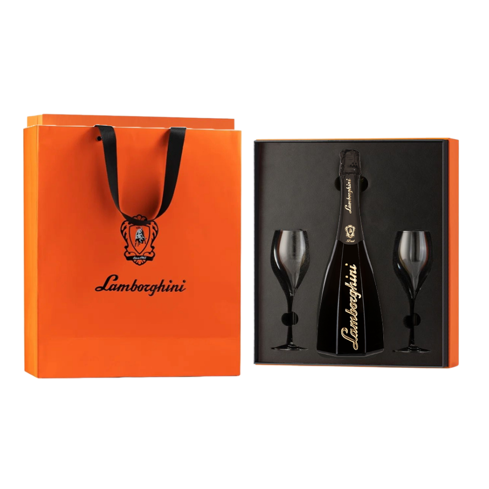 Wino musujące Lamborghini Ottagonale Brut Vino Spumante Gold letters 11,5% białe wytrawne 750 ml gift box